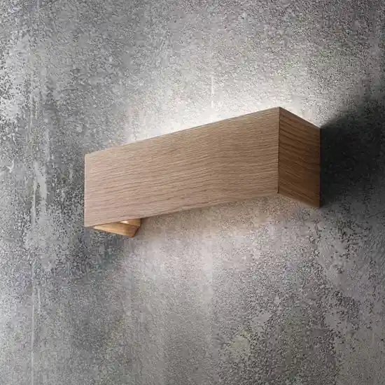 Soddisfatti O Rimborsati Applique di legno quercia rettangolare fabas luce badia led 16w 3000k
