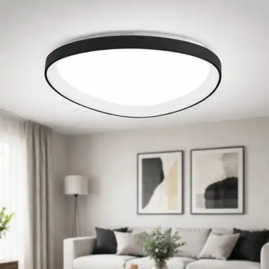 Occasione Imperdibile Plafoniera quirk nera 60cm led cct 2700k 3200k 4000k moderna