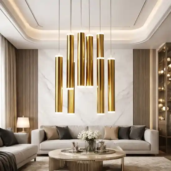 Pagamento Sicuro Lampadario pendenti cilindri oro a sospensione fabas luce prado