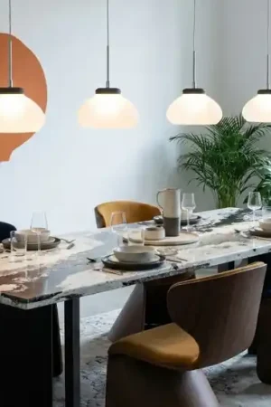 Lampadario con pendenti in vetro per tavolo fabas luce arabella 32w 3000k Non Perdere