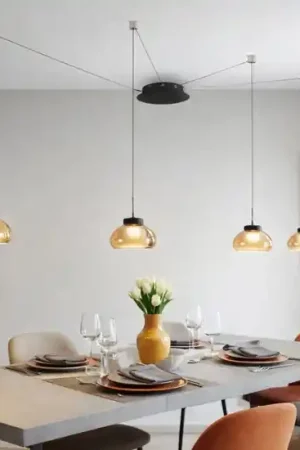Prezzo Di Fabbrica Lampadario a sospensioni arabella ambra fabas luce per soggiorno 32w 3000k