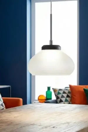 Lampada a sospensione vetro bianco fabas luce arabella 8w 3000k Vendita Finale