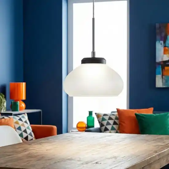 Lampada a sospensione vetro bianco fabas luce arabella 8w 3000k Vendita Finale