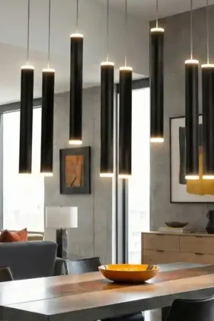 Lampadario cilindri neri prado fabas luce per tavolo sala sa pranzo Ultime Pezzi