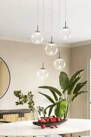 Lampadario ariel fabas luce sfere vetro per soggiorno modderno 35w 4000k Ultimissimo Modello