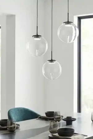 Lampadario led moderno 3 sfere trasparenti fabas luce ariel Promozione