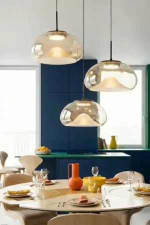 Saldi Lampadario moderno 3 vetri pendenti cognac fabas luce brena 30w 4000k