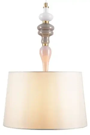 Prezzo Scontato Lampadario paralume tessuto oro anticato ceramica stile contemporaneo