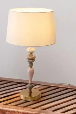 Lampada da tavolo ceramica paralume stoffa stile contemporaneo Affare