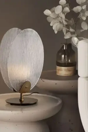 Sconto Abat-jour lamapada da comodino design conchiglia di vetro 6w 3000k