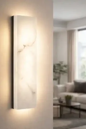 Applique da parete pietra effetto alabastro bianco led 7w 3000k Consegna Rapida