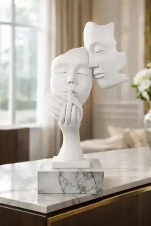 Scultura volti base marmo bianco h40 soprammobile bongelli preziosi Compra Oggi Stesso