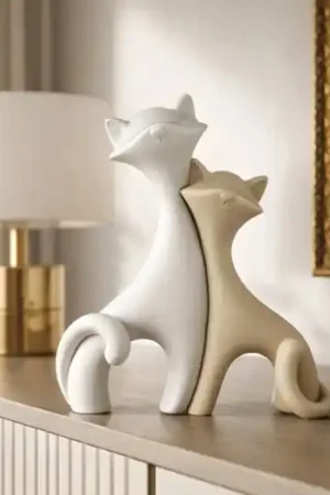 Scelto Dai Clienti Scultura gatti soprammobile bianco nocciola bongelli preziosi