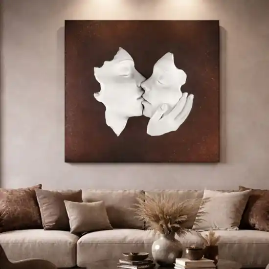 Occasione Quadro moderno 3d volti base ruggine 50x50cm bongelli preziosi