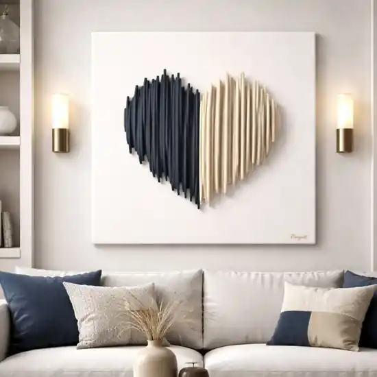 Quadro moderno cuore stilizzato 50x50 design bongelli preziosi Offerta Lampo