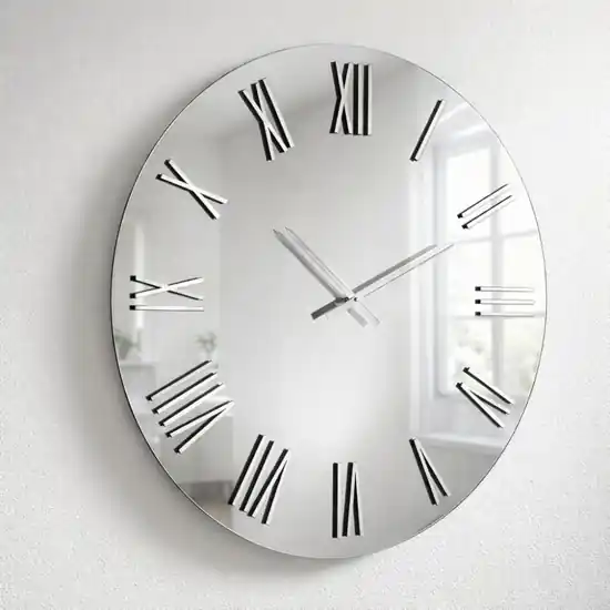 Orologio da parete moderno rotondo 60cm effetto specchio Novità