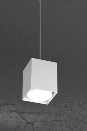 Accessorio kit lampada a sospensione cubo bianco per binario monofase Consegna Rapida