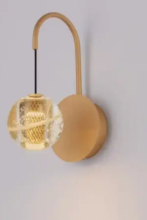 Nuovo Arrivo Applique oro sfera di vetro per comodino camera da letto 3000k