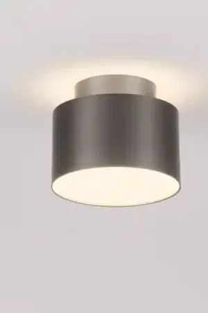 Piccola plafoniera 11cm tonda nickel nero led 16w 3000k Occasione Imperdibile