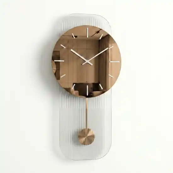 Soddisfatti O Rimborsati Orologio a pendolo design moderno 40x80 in vetro specchio bronzo