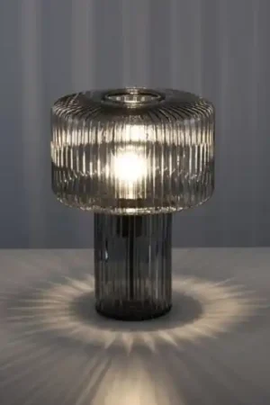 Lampada da tavolo fungo in vetro fume design moderno Bestseller