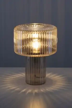 Nuovo Arrivo Lampada da tavolo fungo di vetro ambra trasparente design moderno
