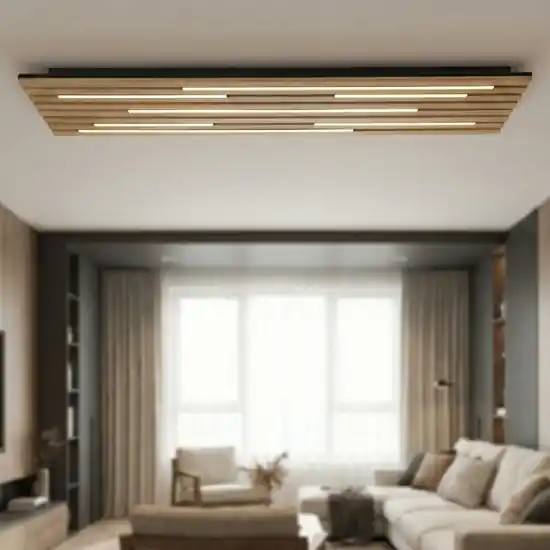 Offerta Limitata Plafoniera smart di legno con pannello acustico led cct 2700k a 5000k con telecomando app