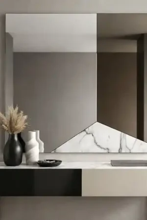 Specchio quadrato da parete 80cm design fume - marmo laminato Spedizione Espresso