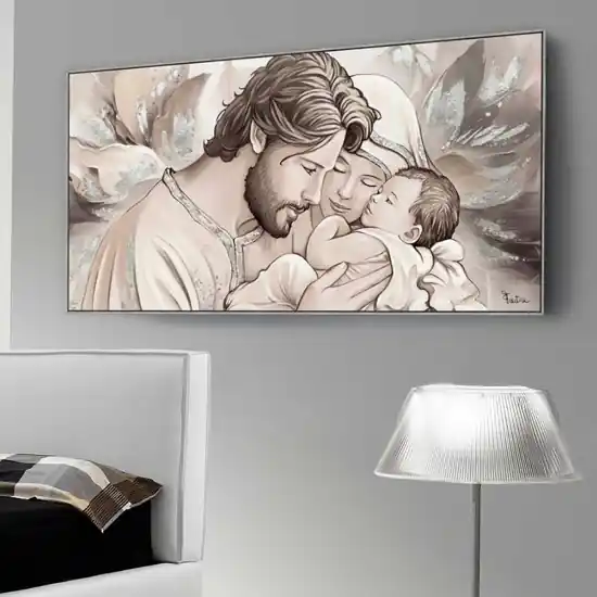Capezzale capoletto sacra famiglia classica dipinto 140x70 Must-Have