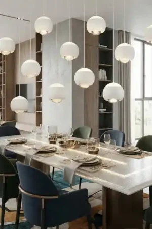 A Buon Prezzo Lampadario bianco sfere pendenti led cct 2700k-6500k con telecomando per soggiorno moderno