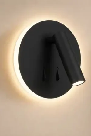 Occasione Lampada da parete nera per comodini camera da letto moderna 2 luci 9w 3000k