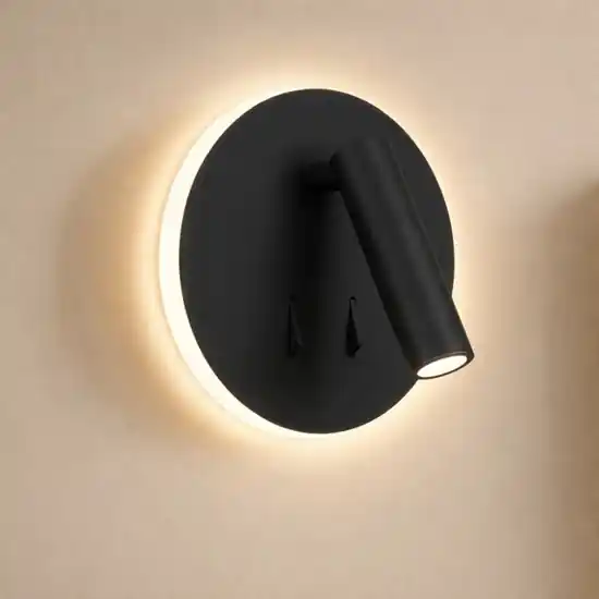 Occasione Lampada da parete nera per comodini camera da letto moderna 2 luci 9w 3000k