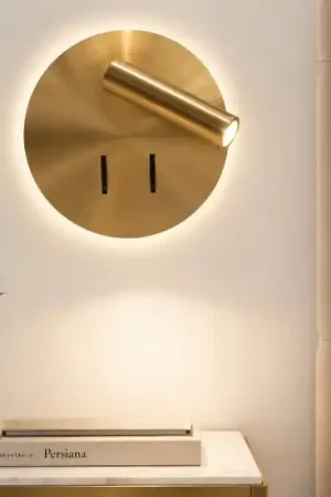 Applique da comodino oro tondo per camera da letto 9w 3000k Offerta Speciale