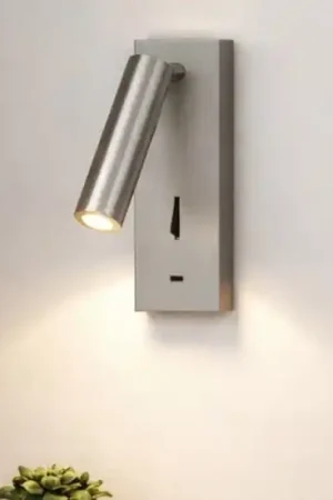 Applique nickel led 3000k squadrato per comodino per camera da letto Solo Oggi