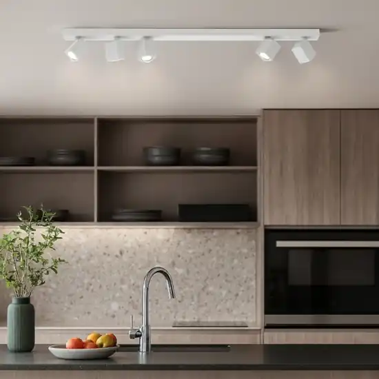 Plafoniera con tre lampade spot bianca orientabili moderna oddy perenz Promozione Esclusiva