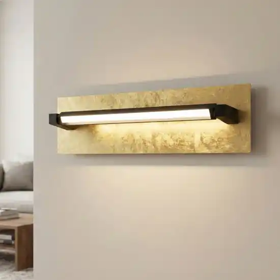 Reso Gratuito Applique girevole foglia led 12w cct 2700k 3000k 4000k nero oro moderna perenz