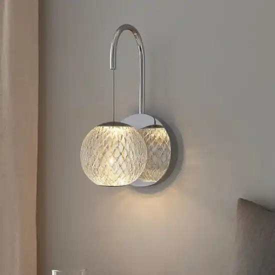 Occasione Applique per camera da letto cromo sfera trasparente decorata led 3200k