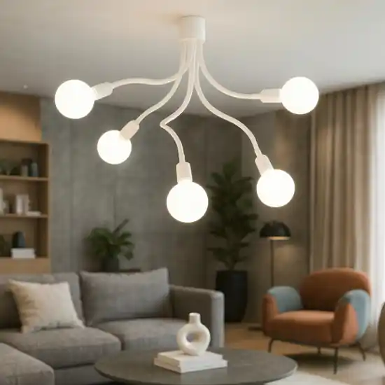Plafoniera bulbo 5 luci bianca moderna perenz illuminazione Scelto Dai Clienti