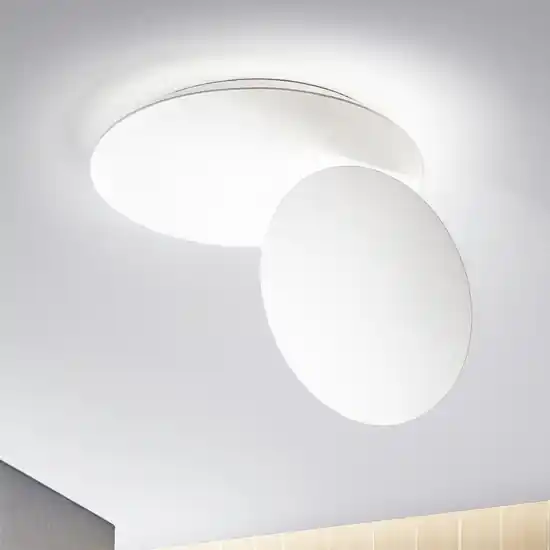 Plafoniera drum bianca led 33w 3000k moderna per soggionro Quantità Limitata
