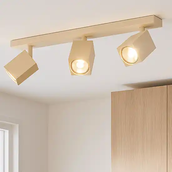 Novità Top light kibo plafoniera da soffitto con 3 faretti led gu10 sabbia