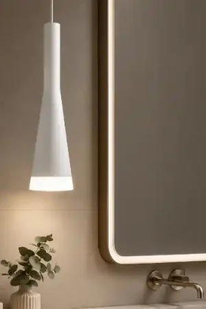 Acquista Ora Lampada a sospensione per bagno bianca led 7w 3000k perenz cone