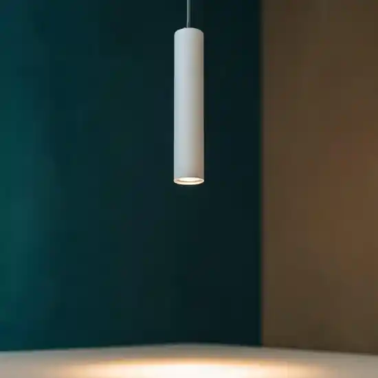 Lampada a sospensione cilindro bianco so filo pc ondaluce h25 cm Ultime Pezzi