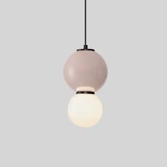 Lampada a sospensione in porcellana sfere vetro led 3000k Esclusivo
