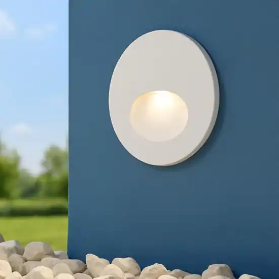 Maytoni bil segnapasso da incasso per esterno rotondo bianco led 3000k ip54 Di Tendenza