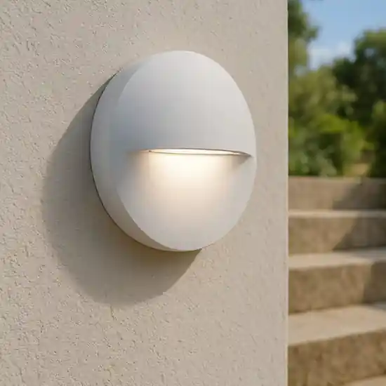 Segnapasso led bianco per parete da esterno rotondo 3w 3000k Pagamento Sicuro