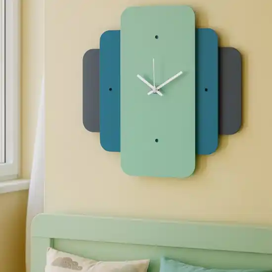 Orologio da muro blu e verde design moderno Vendita Finale