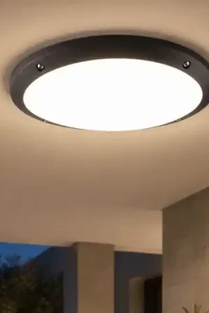 Top light milano plafoniera da esterno nera ovale ip66 Spedito Oggi