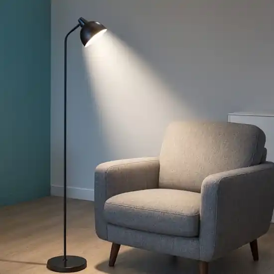 Lampada da terra moderna nera per salotto orientabile Economico