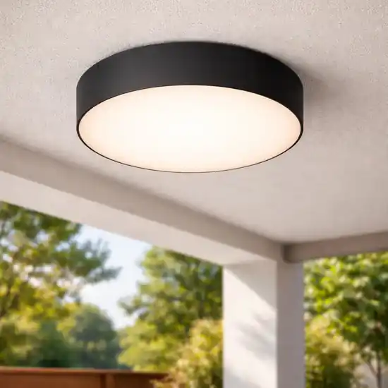 Nuova Collezione Plafoniera rotonda da esterno balcone antracite led 20w 3000k ip65