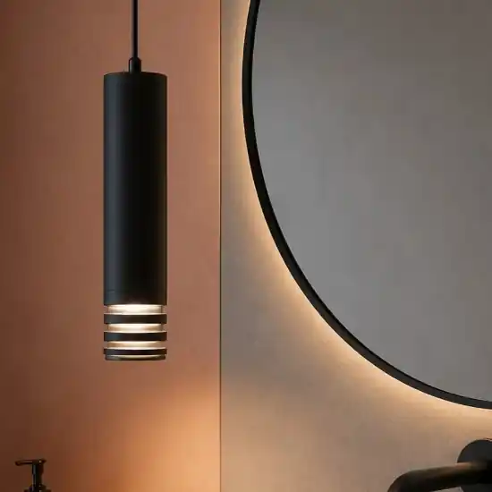 Offerta Speciale Lampadario a sospensione per bagno cilindro di nero gea luce emily
